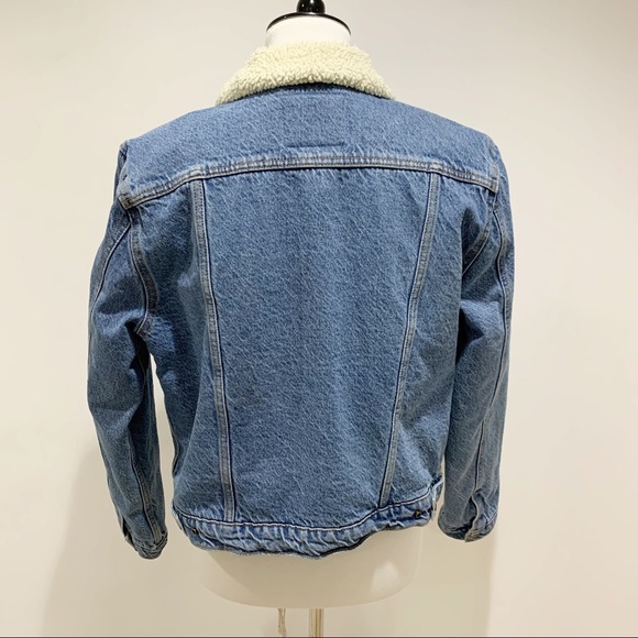 Levi’s faux shearling blue jacket Sz XL - Picture 4 of 8